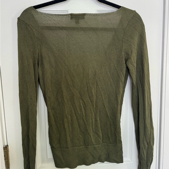 Bebe Olive Green Wrap Sweater - Picture 7 of 9